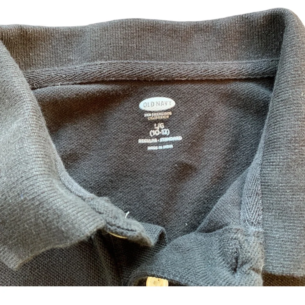 Old Navy | Bundle of 2 Boys Classic 2-Button Black Long Sleeve Polo sz L